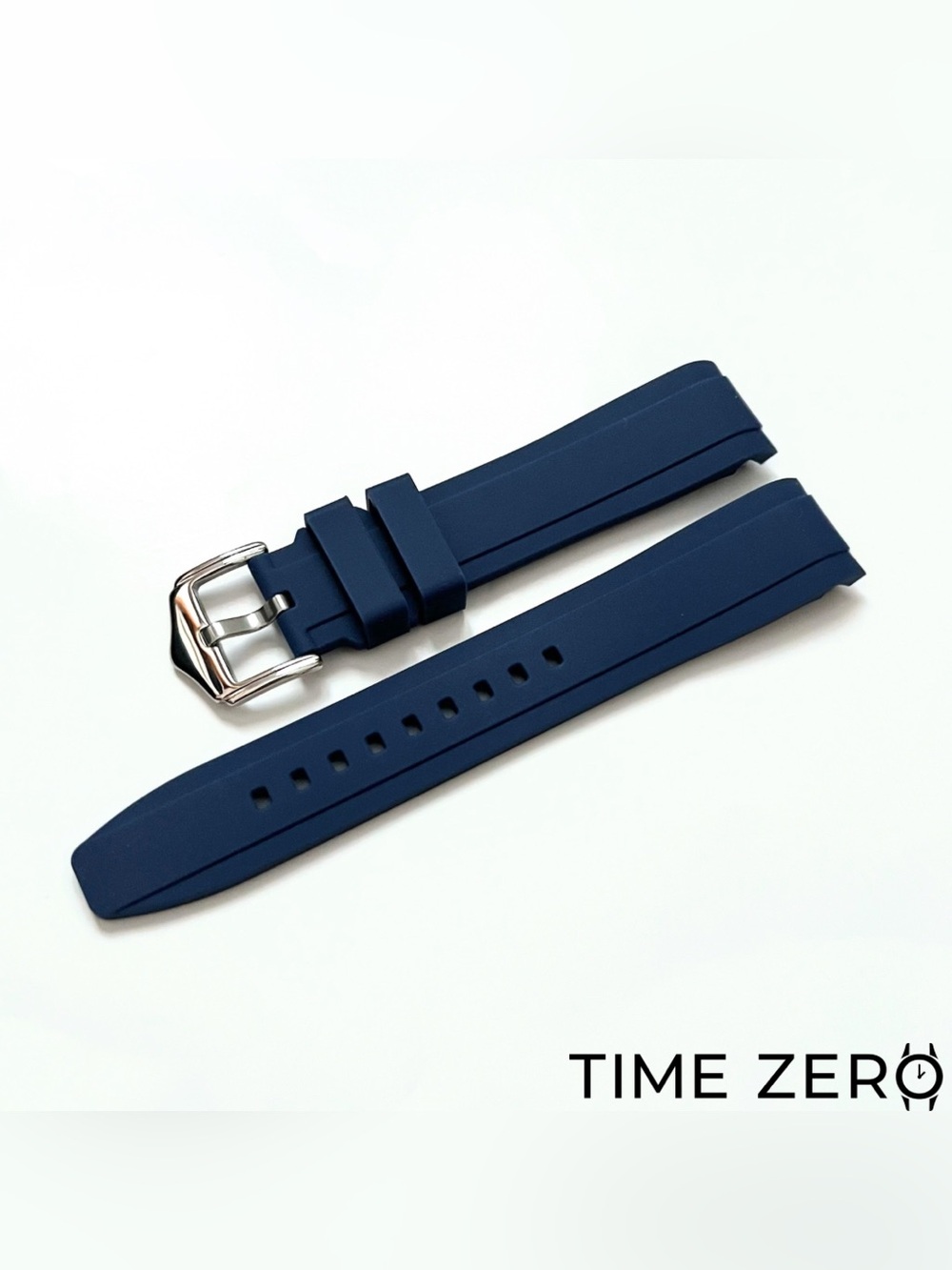 New Midnight Blue Curved End Rubber Watch Strap (The Element Collection)
